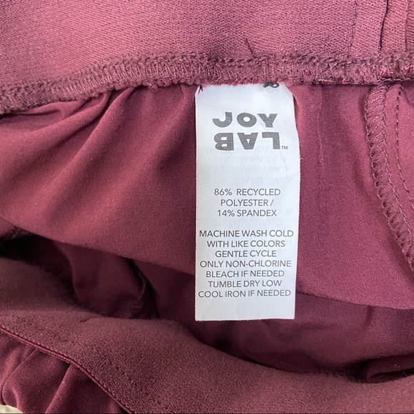 JoyLab High-Waisted Wide Leg Capri Burgundy Ruffle - Picture 8 of 8
